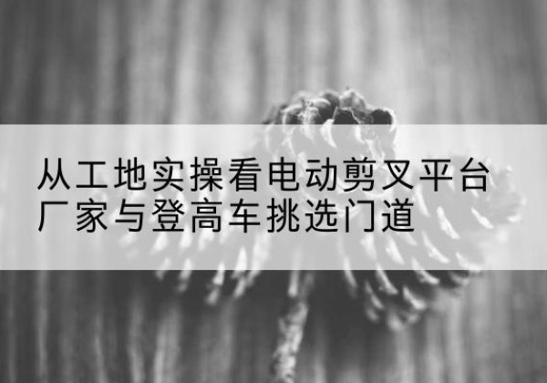 和平电动剪叉升降平台厂家-从工地实操看电动剪叉平台厂家与登高车挑选门道